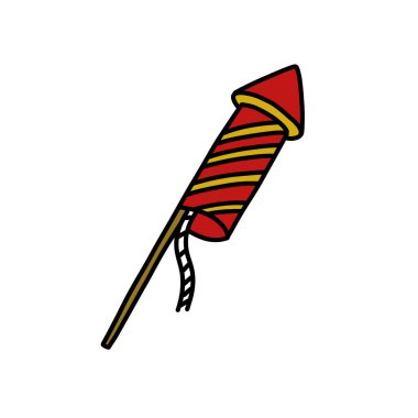 Havai fişek karalama simgesi, vektör illüstrasyonu