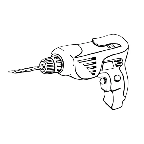 Illustration vectorielle d'une perceuse portative sans fil. — Image vectorielle