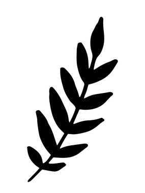 Yapraklı bir bitkinin vektör silueti.