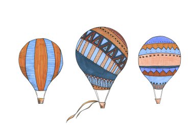 İşaretleyici grafiklerinden mavi balonlar