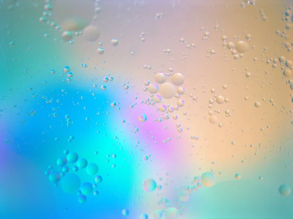 Vackra Abstrakta Gula Gröna Bubblor Olja Med Söt Färgglad Bakgrund — Stockfoto
