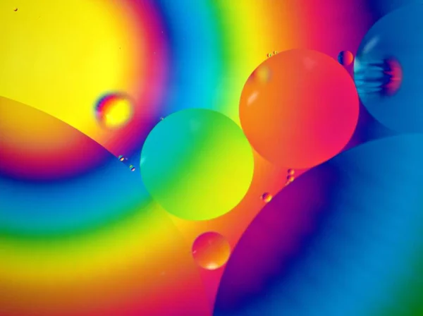파스텔빛나는 매크로 이미지 물방울 파스텔 추상적 벽지가 아름다운 추상적 기름방울을 — 스톡 사진