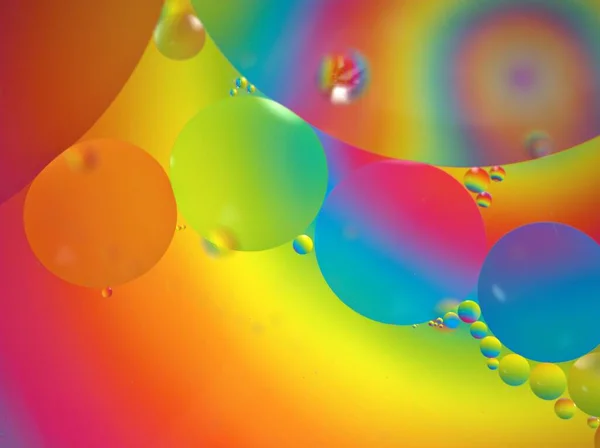 파스텔빛나는 매크로 이미지 물방울 파스텔 추상적 벽지가 아름다운 추상적 기름방울을 — 스톡 사진