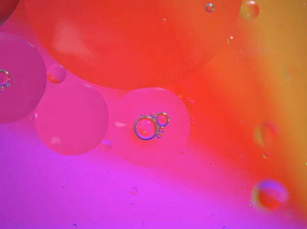 Primer Plano Hermosas Burbujas Aceite Colorido Abstracto Con Color Dulce —  Fotos de Stock