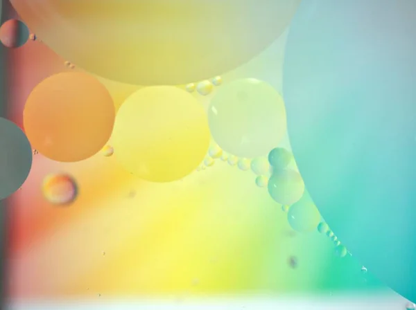 Närbild Vackra Abstrakta Färgglada Oljebubblor Med Söt Färg Och Glänsande — Stockfoto