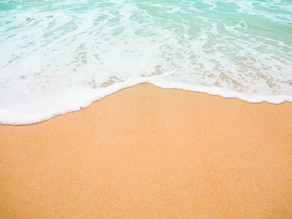 Soft Wave Sea Sand Beach Background Summer Travel Holidays — Stock Photo, Image