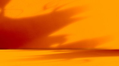 Turuncu Arkaplan Stüdyosu Zemin Zemini Gölgesi Yaprak Soyut Mutfak Odası Portakal Podyumu Kozmetik Yaz Mermer Model Sahne Arkaplanı Boş Arkaplan Sunumu.