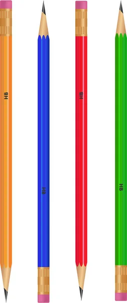 Realistischer Vektor Einfacher Stift Mit Radiergummi — Stockvektor