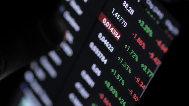 デジタル画面上の株式市場分析、データ情報 — ストック動画