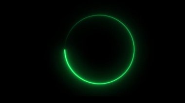 Neon Süreci Siyah Arkaplanda Çemberin Şeklini Yüklüyor Dört Renk