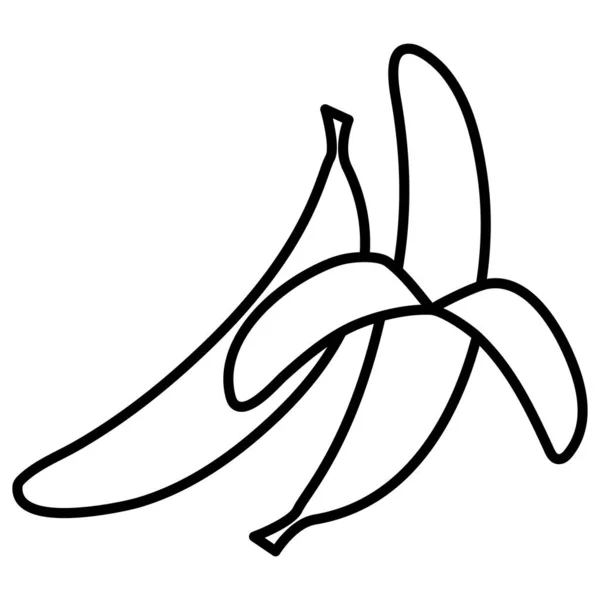 Стиль Контура Бананового Вектора Белом Фоне — стоковый вектор