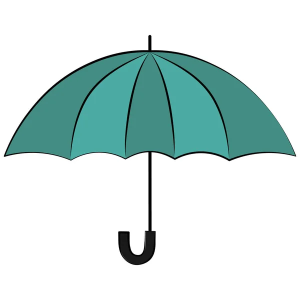 Illustration Icône Vectorielle Parapluie Bleu Sur Fond Blanc — Image vectorielle