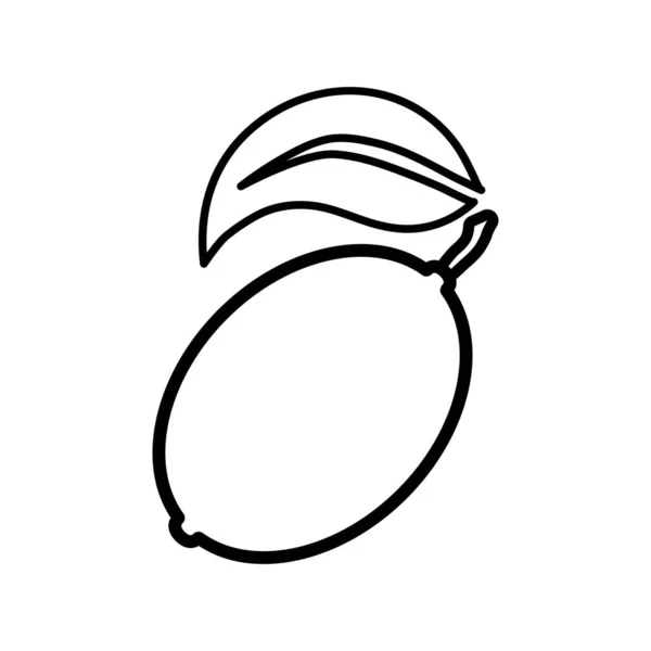 Illustration Icône Vectorielle Contour Simple Citron Sur Fond Blanc — Image vectorielle
