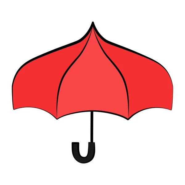 Parapluie Rouge Vecteur Icône Llustration Sur Fond Blanc — Image vectorielle
