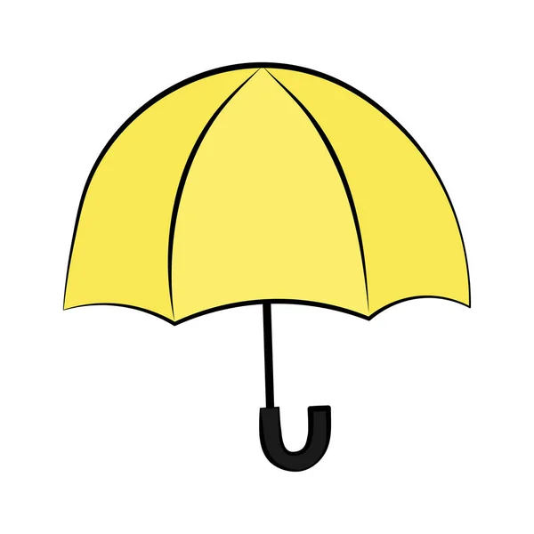 Κίτρινη Εικόνα Διανυσματική Ομπρέλα Λευκό Φόντο — Διανυσματικό Αρχείο