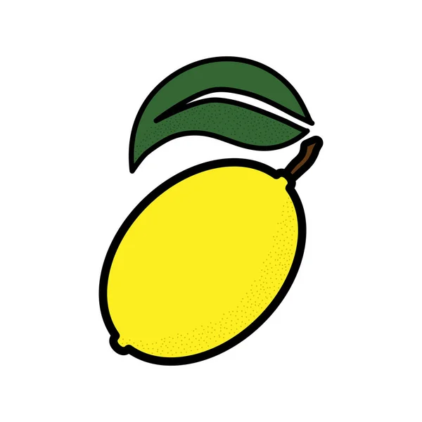 Lemon Wektor Oultine Prosta Ilustracja Białym Tle — Wektor stockowy