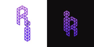 IR ve RI Polygon Logosu, IR veya RI harfli çokgen ile ilgili işler için uygundur.