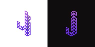 IJ ve JI Polygon Logosu harfleri, IJ veya JI harfleriyle çokgen ile ilişkili işler için uygundur.