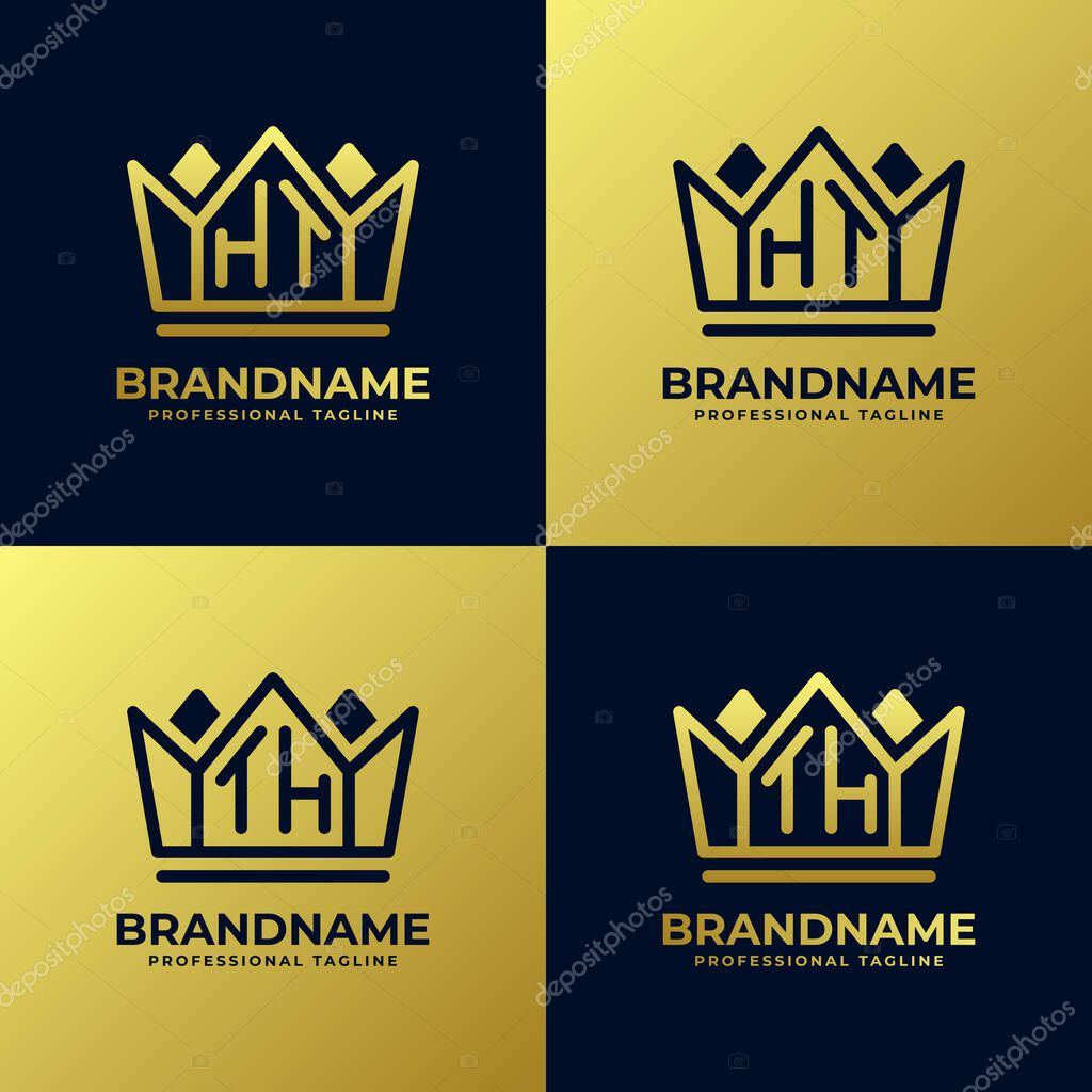 Letters HT and TH Home King Logo Set, suitable for business with HT and TH initials