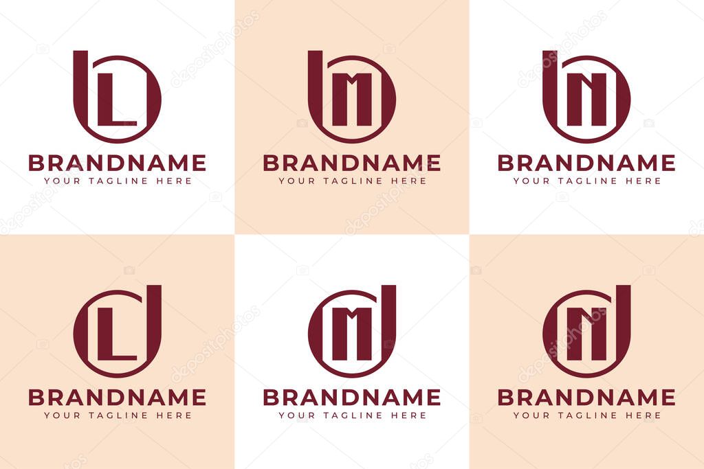 Letters BL BM BN DL DM DN Logo Monogram, for LB MB NB LD MD ND initials