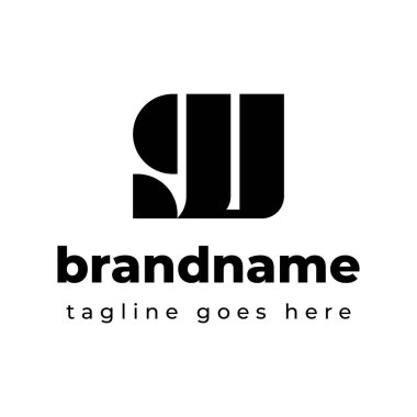 GU Monogram Logosu harfleri, UG veya GU harfleriyle başlayan her iş için.