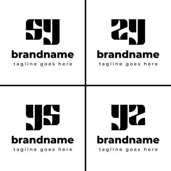 Letters SY YS ZY YZ Monogram Logo, for SY YS ZY YZ initials