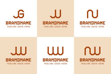 JG JW JU UW NU NW Monogram Logosu, GJ WJ UJ WU BM WN harfleri