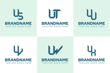 ABD UT UU UV UW UX Logo Monogram Set, SU TU VU WU XU baş harfleri