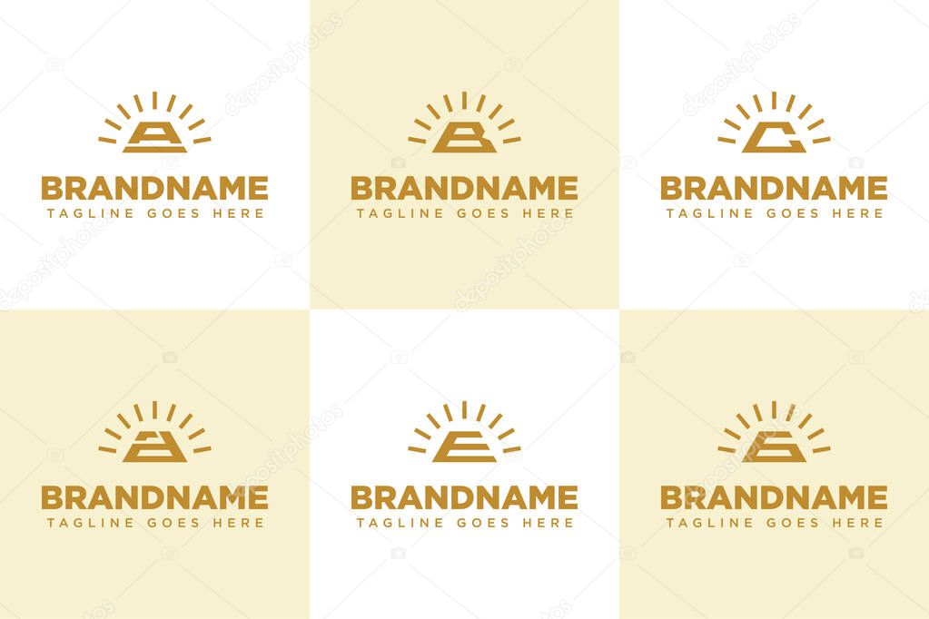 Letter A B C D E G AD DA Shine Gold Bar Logo, symbolizing wealth, luxury, and premium value