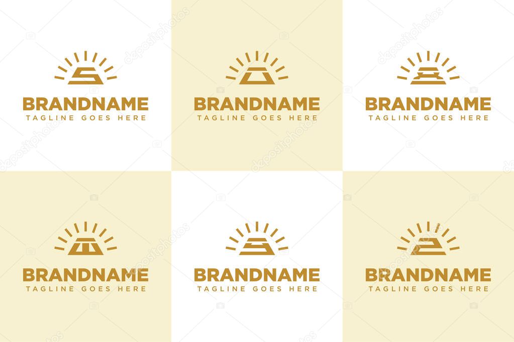 Letter S U X W Y Z UI XI WI YI Shine Gold Bar Logo Set, symbolizing wealth, luxury, and premium value