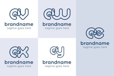 EV EW EX EY EZ Monogram Hattı Logosu, VE için XE YZ baş harfleri