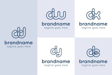 DD WD XD YD baş harfleri için DD DW DX DY DZ Monogram Satır Logosu