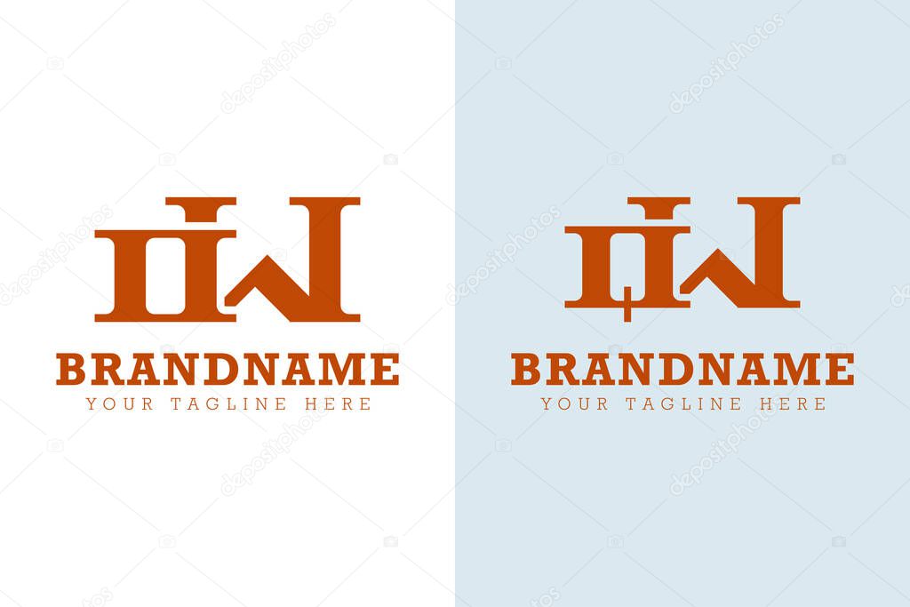 Letters OW and QW Monogram Logo, for business with OW WO QW WQ initials