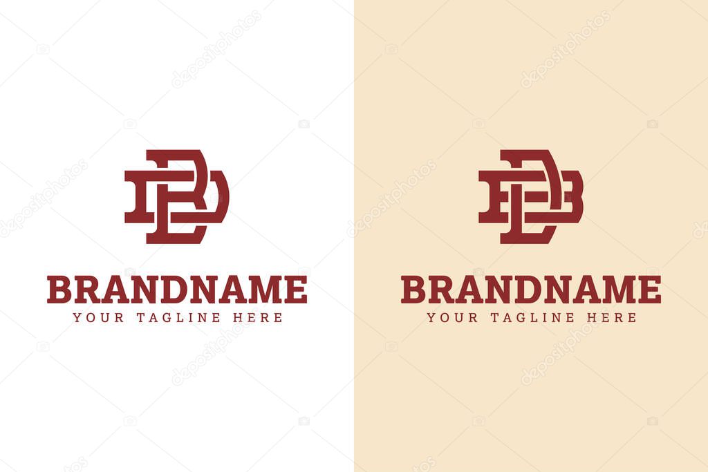 Letters BD DB Monogram Logo Set, suitable for any business with BD or DB initials