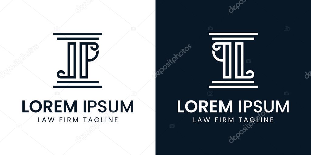 Letters LP or QL Pillar Logo, for business related to lawyer with LP PL QL LQ initials