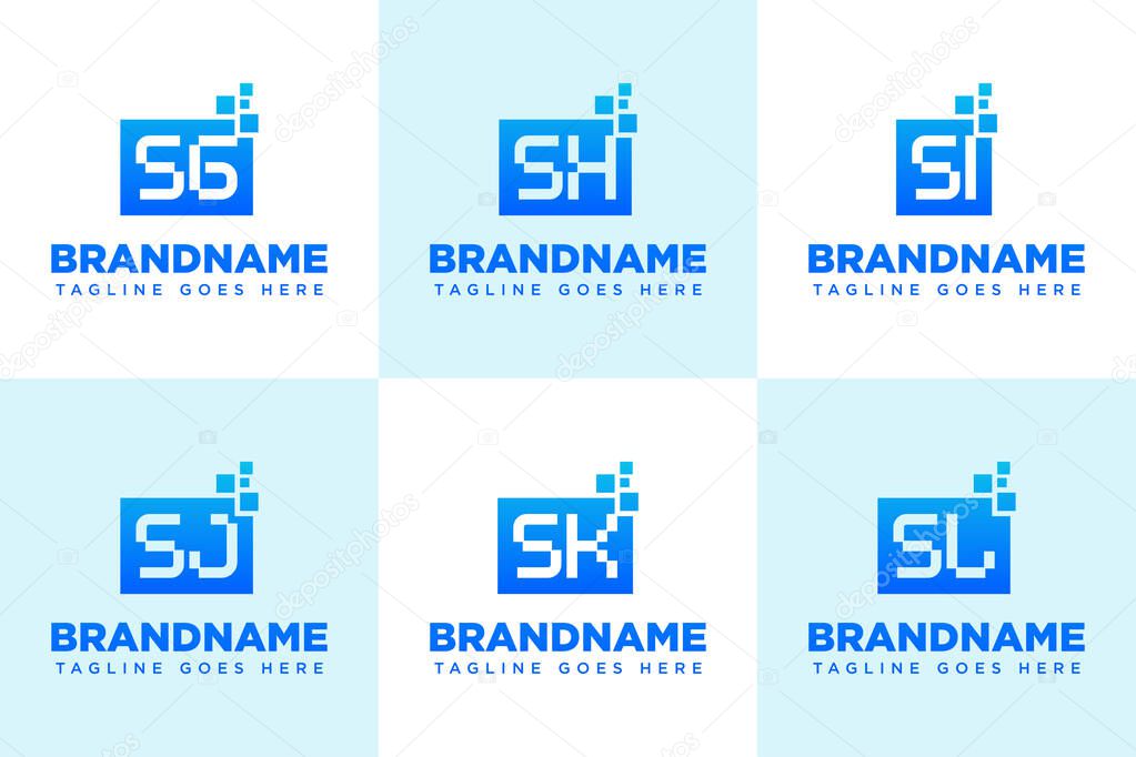 Letters SG SH SI SJ SK SL Data Tech Logo, symbolizing data, innovation, and digital solutions