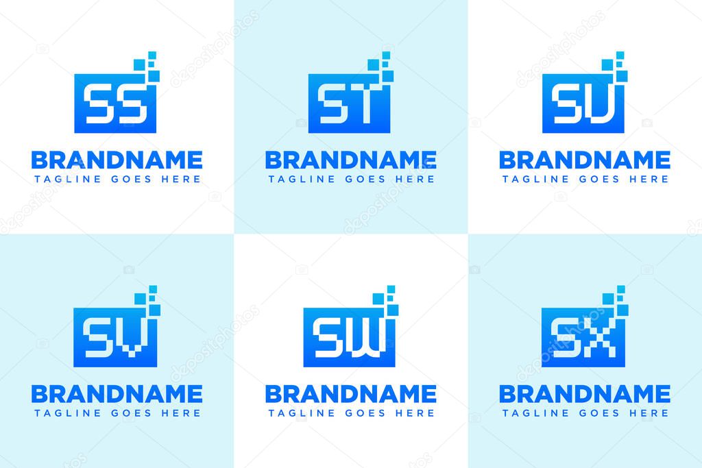 Letters SS ST SU SV SW SX Data Tech Logo, symbolizing data, innovation, and digital solutions