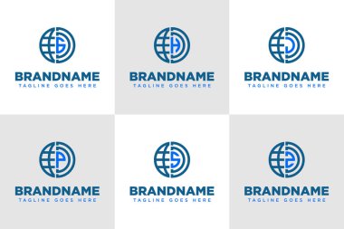 G H J P S Z Globe Logosu Kümesi Küresel erişimi, birliği ve bağlantıyı sembolize eder