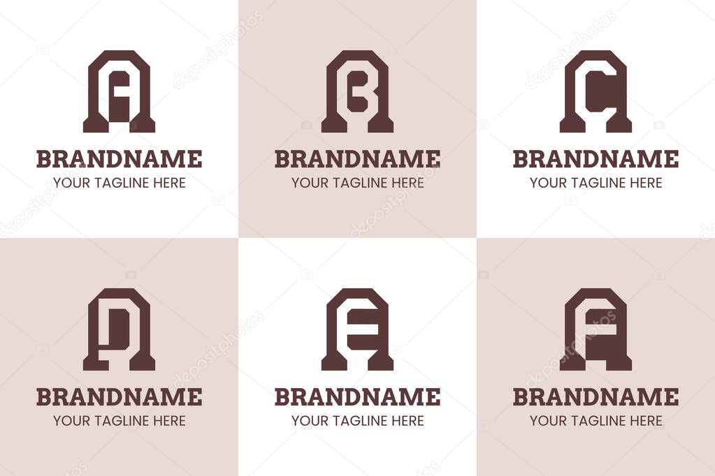 Letters AA AB AC AD AE AF Monogram Logo, for AA BA CA DA EA FA initials