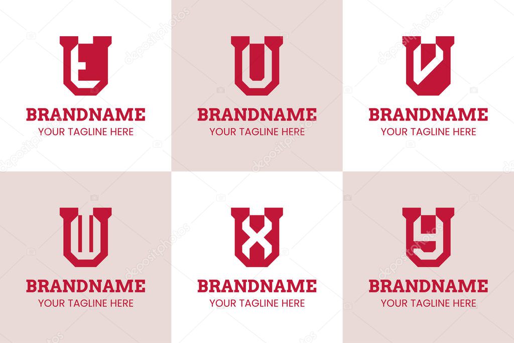 Letters UT UU UV UW UX UY Monogram Logo, for TU UU VU WU XU YU initials