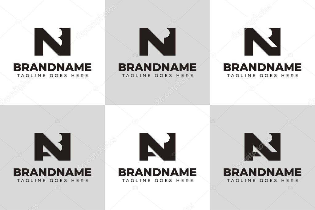 Letters NB NAB NP NAP NR NAR Monogram Logo Set, suitable for any business