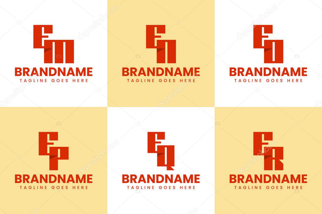 Letters EM EN EO EP EQ ER Logo Monogram Set, for ME NE OE PE QE RE initials