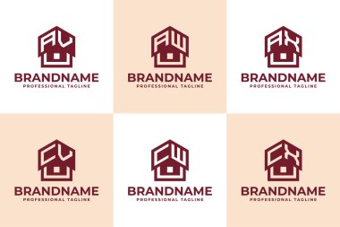AV AW AX CV CW CX Home Roof Logo, VA WA XA VC WC XC baş harfleri ev ile ilgili