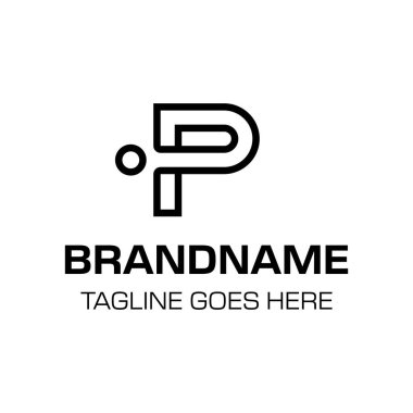 PI Monogram Logosu Harfleri, PI veya IP baş harfleri olan her marka için uygundur