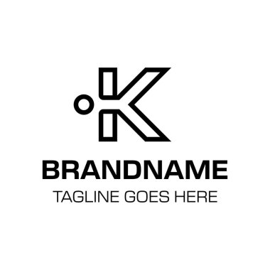 KI Monogram Logosu Harfleri, KI veya IK baş harfleri olan her marka için uygundur