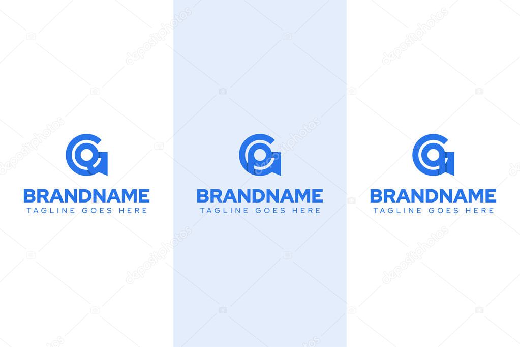 Letters GP GQ Monogram Logo Set, for brand with PG QG initials