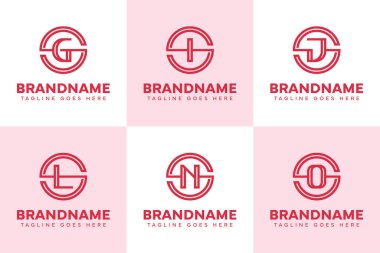 Harfler SG SI SJ SL SN So Logo Monogram Set, GS LS OS baş harfleri için