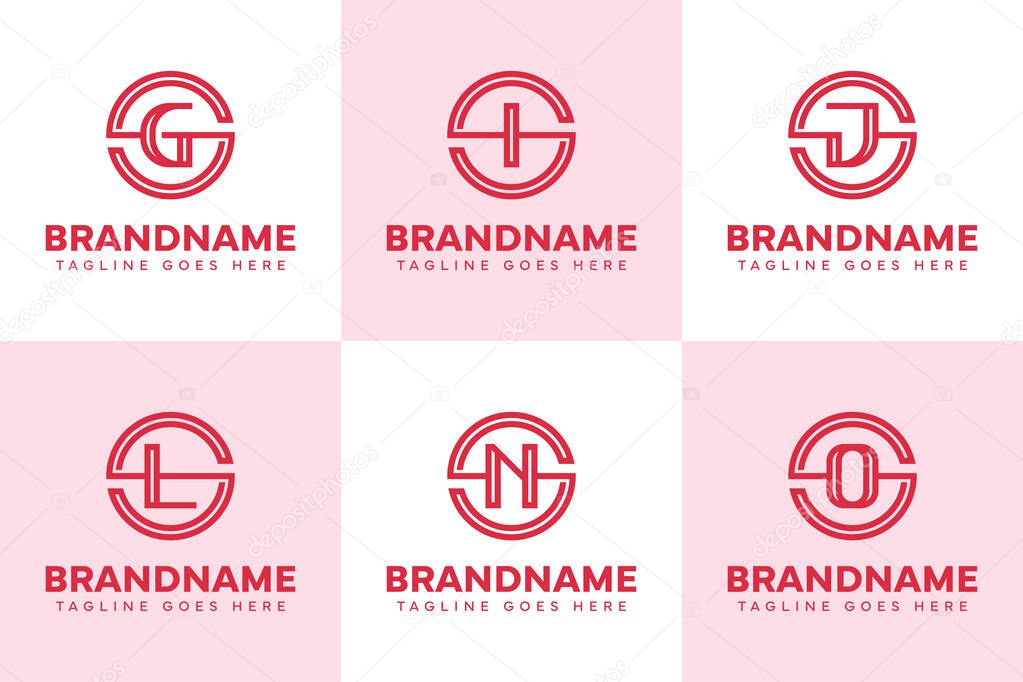 Letters SG SI SJ SL SN SO Logo Monogram Set, for GS IS JS LS NS OS initials