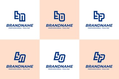 Letters BN BO BP Logo Monogram Set, for NB OB PB initials brand
