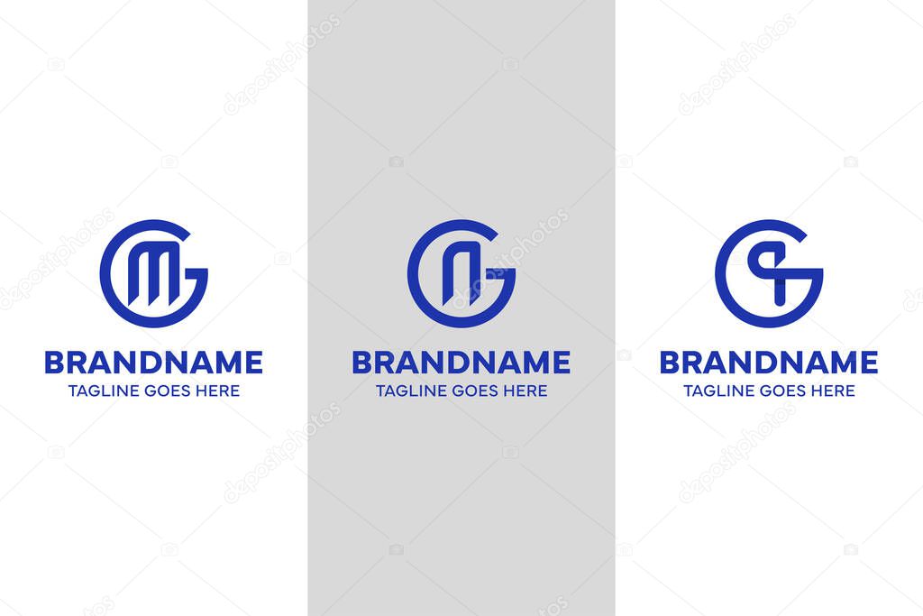 Letters GM GN GP or GQ Monogram Logo, for brand with GM MG GN NG GP PG GQ QG initials